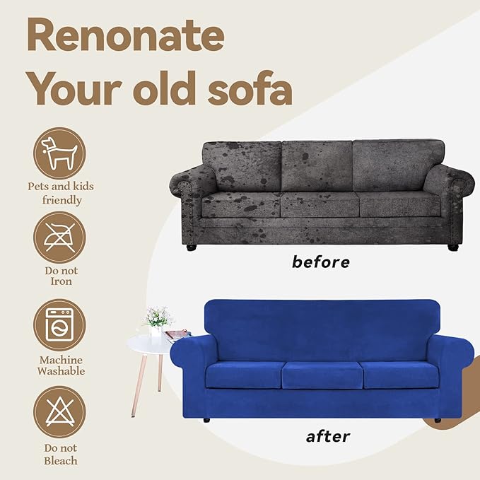 WEERRW 4 Pieces High Stretch Couch Covers - Image 5