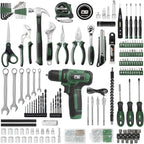 Prostormer Home Tool Kit with 8V Cordless Drill Driver, Green