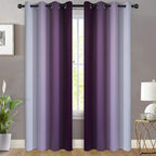 Yakamok Room Darkening Ombre Curtains 84 Inch Length, Light Blocking Grommet - Image 2
