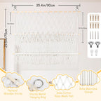 2 Tier Stuffed Animal Storage Shelf Net, 35x30'' Large Plushie Net Beige