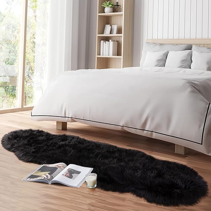 Faux Fur Rug for Bedroom, Fluffy Runner Rugs Soft Sheepskin Rug Sofa Couch Seat - Image 2