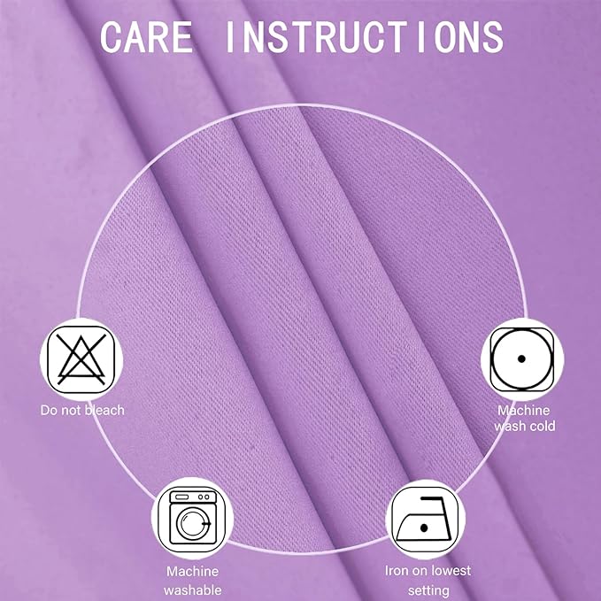 LEMOMO Blackout Curtains 52 x 120 Inch Long Lavender Curtains Set of 2 Panels - Image 4