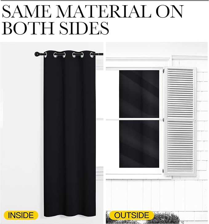 NICETOWN Bathroom Blackout Thermal Curtains and Drapes - Image 4
