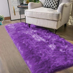 Latepis Faux Fur Rug 2x5 Runner Fluffy Area Rug Purple Washable Shag Rugs by Latepis