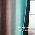 Estelar Textiler Teal and Brown Ombre Blackout Curtains 72 Inches Length - Image 5