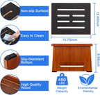 One Step Stool for Adults Seniors with Non-Slip Rubber Stepping Feet, Heavy Duty Wooden Step Stool, 8.7 in Portable Bed Steps for High Beds for Bathroom, Bedroom, Kitchen & Bedside Kids Support