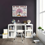 HDXUFJQ Office Inspirational Wall Art In This Office Canvas Wall Decor Team Rules Motivation Positive Quotes Pictures Prints Teamwork Painting for Home Office Ready to hang(12"x16")