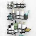 AKTECKE Corner Shower Caddy Bathroom Organizer: Stainless Steel Adhesive Shower Rack - 3Pack No Drilling Shower Shelf - Rustproof Bathtub Organizer