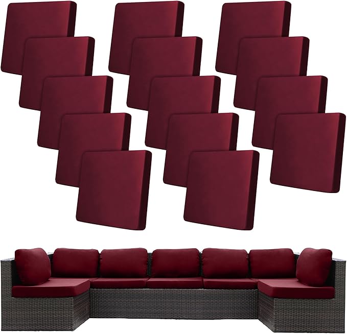 14 Pcs Stretch Patio Cushion Covers, Outdoor Couch Covers Replacement, Outdoor by BIETYONE