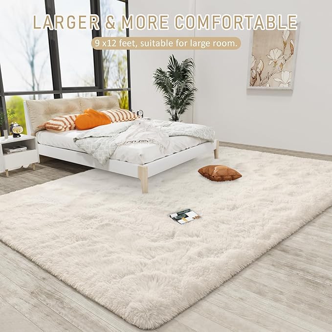LOCHAS Ultra Soft Indoor Modern 10x14 Area Rugs Fluffy Living Room Carpets - Image 2