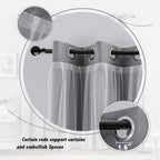 Anytime Double Layer Blackout Curtains 2 Panels，52Wx63L，Grey