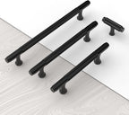 9BUILD 10 Pack 7 Inch Knurled Cabinet Pulls Matte Black Kitchen Cabinet Handles Cabinet Hardware Black Handles for Cabinets Cupboard Handles T Bar Handles