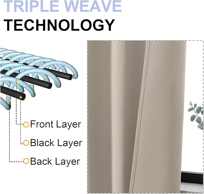 Simplebrand Ava Stone Short Blackout Curtains - Image 5