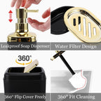 XLHOMO Bathroom Set, Black Bathroom Set, 9 PC Black and Gold Bathroom Set