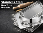 Leonyo Non-Toxic Stainless Steel Bakeware Baking Sheet Set of 10 with Lid