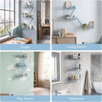 Fire Escape Wall Shelf, NYC Wall Decorative Floating Shelves, Sky Blue