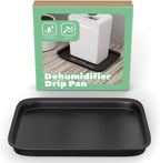 Dehumidifier Drip Pan with Raised Edge, Hard Plastic 13'' x 9''x 2'' Non-Slip Waterproof Drain Pan for Dehumidifiers, Drain Tray Catch & Prevent Water Leak, Protect Floor, Black