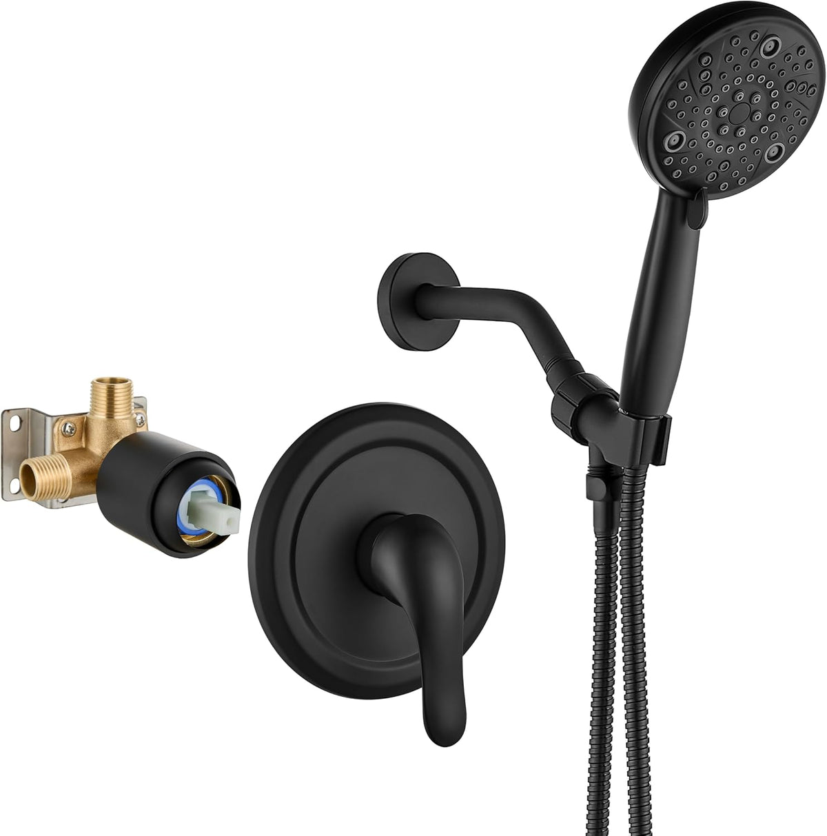 Aolemi Shower Faucet Set 8 Modes Head and Handle System Matte Black