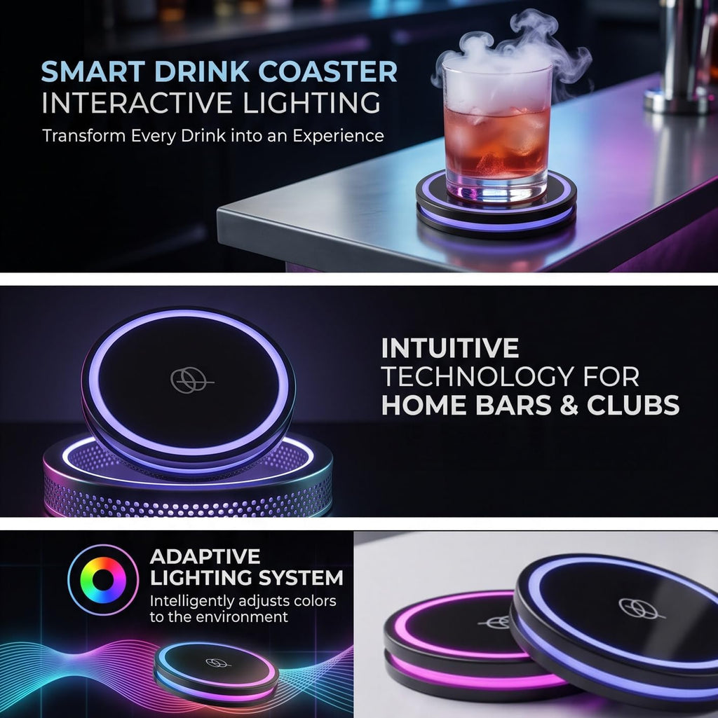 GLOGLOW Drink Mixer Smart Coaster, ABS Material