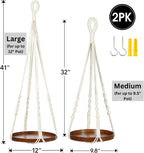 2 Pack Plant Hanger Indoor, Hanging Plant Shelf (12" + 10")