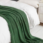 BOURINA Green Throw Blanket 60x80 Inches Throw Textured Solid Soft Sofa Throw - Image 6