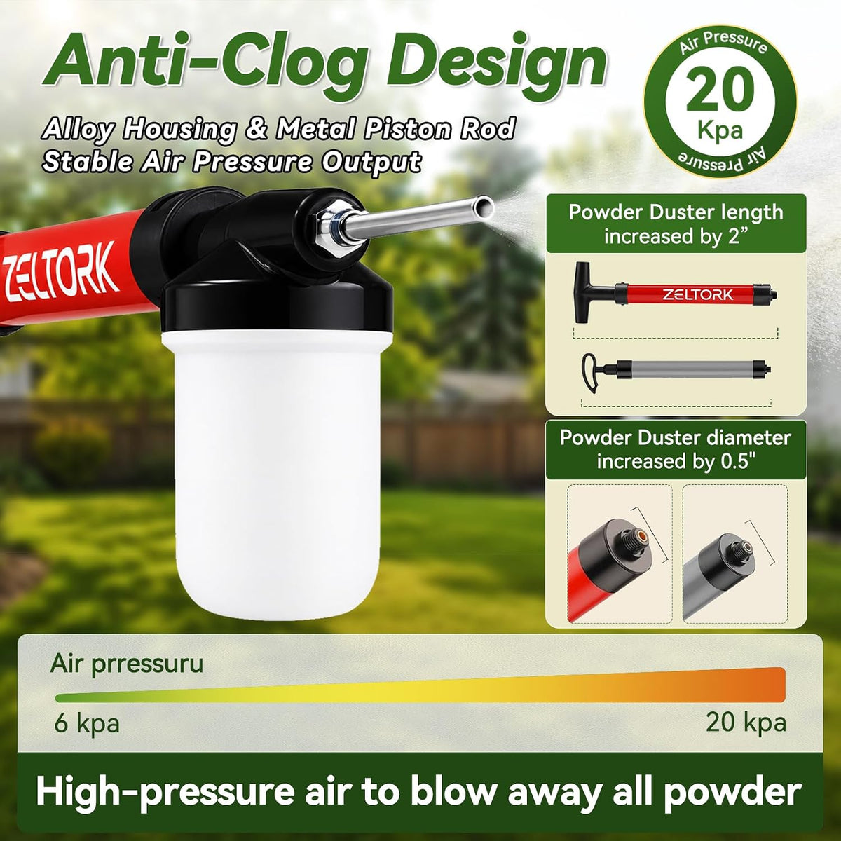 Diatomaceous Earth Powder Duster with Cleaning Brush
