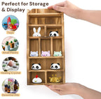3 Pack Wood Shadow Box with 27 Compartment, 16" x 10" x 2.5" Rustic Cubby Display Shelf, Wall-Mounted Freestanding Floating Shelves, Decorative Collection Display for Figures, Curio