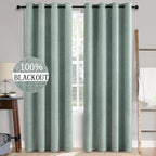 MIULEE Linen Texture Curtains for Bedroom Solid 100% Blackout Thermal Insulated by MIULEE