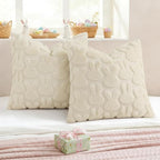 decorUhome Easter Bunny Pillow Covers 20x20 Inch Set of 2, Soft Plush Faux Wool - Image 4