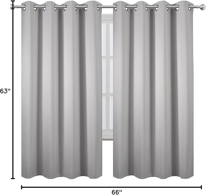 LEMOMO Light Grey Blackout Curtains 66 x 63 Inch Length/Set of 2 Curtain - Image 10