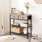 HOOBRO 29.5" Narrow Console Table with 2 Fabric Drawers, Small Sofa Table