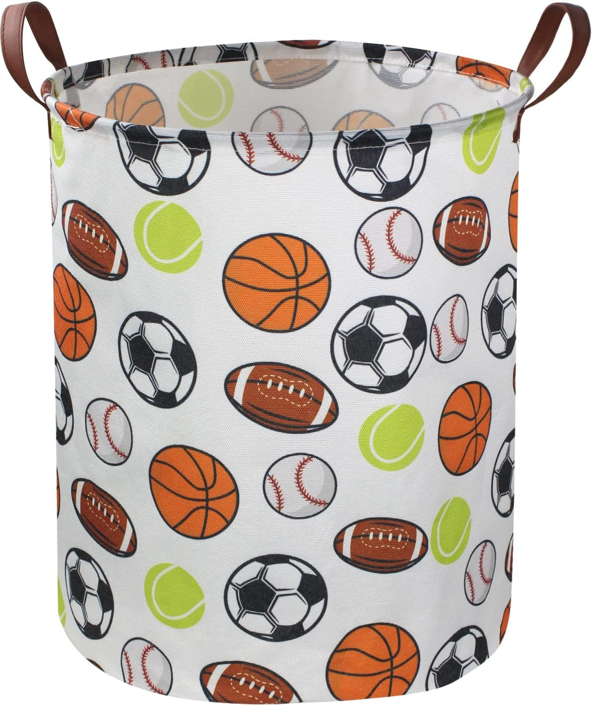 Kids Laundry Basket,Basketball Laundry Hamper Collapsible Baby Storage Baskets for Boys Room Decor,Nursery Hamper,Bedroom,Toy Organizer,(Ball) …