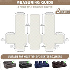 TAOCOCO 100% Waterproof Recliner Sofa Covers 3 Seater Split Couch Covers - Image 2