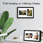 5x7 Double Picture Frame Collage 2 Openings Wooden, Black Frame
