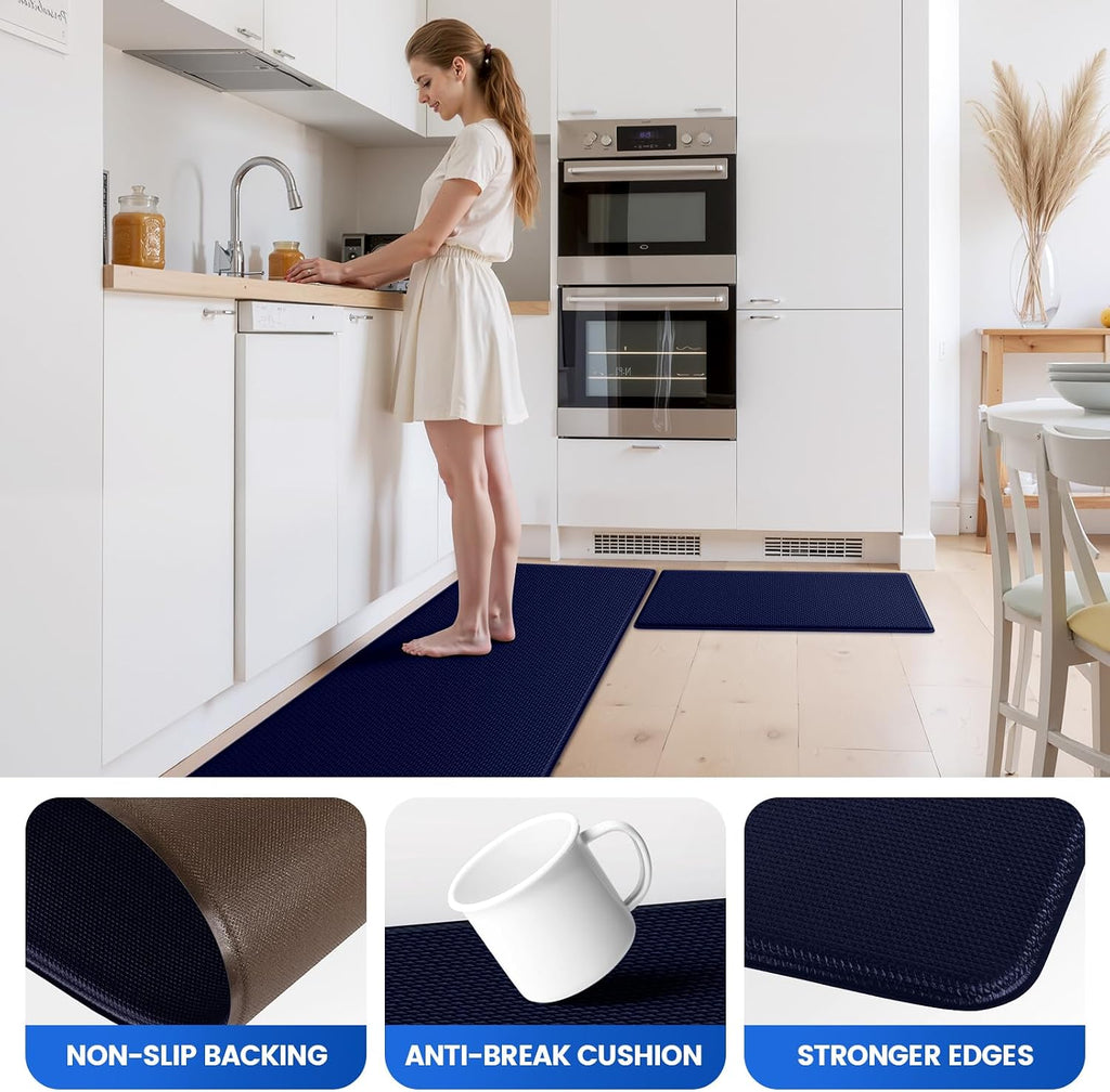 KitchenClouds Kitchen Mats for Floor,3PCS Cushioned Soft Kitchen Rugs