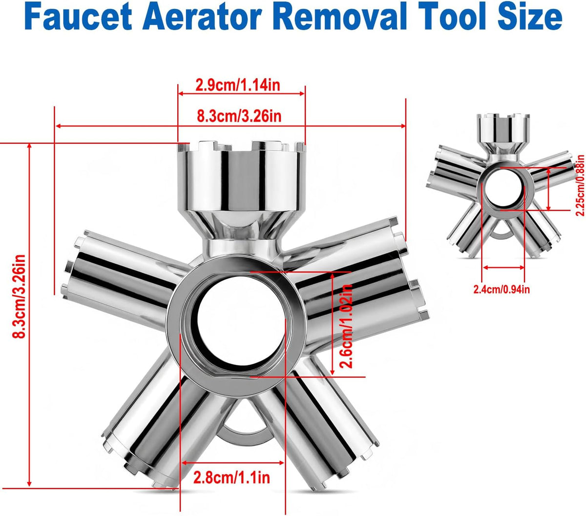 10-in-1 Faucet Aerator Removal Tool Kit,Universal Key M16.5-M28 Hidden STD