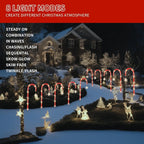10 Pack Solar Candy Cane Pathway Lights, Warm White Christmas Decor