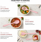 10-Piece Silicone Kitchen Utensil Set with Tongs, Pink