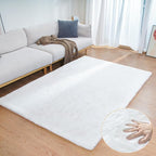 ORINOVA White Faux Rabbit Fluffy Fur Area Rugs by ORINOVA