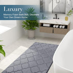 OLANLY Memory Foam Bath Mat Rug 30x20, Ultra Soft Bathroom Rugs, Dark Grey