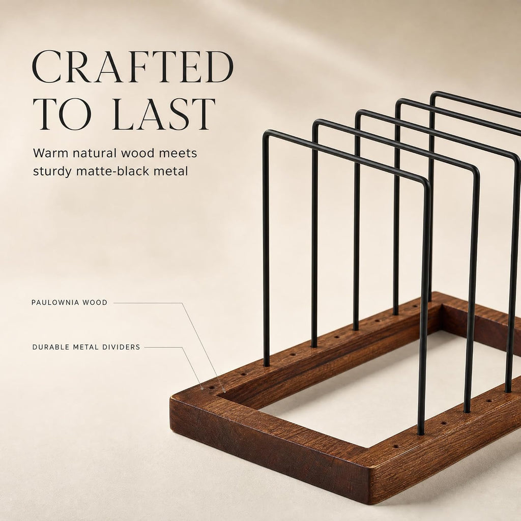 ZICOTO Stylish File Organizer for Desk - Premium Wooden Document Holder