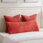 Fancy Homi 2 Packs Red Euro Decorative Throw Pillow Covers 26x26 Inch - Image 5