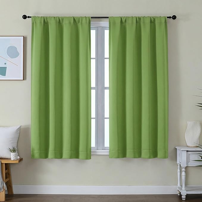 Simplebrand Ava Lime Short Blackout Curtains by Simplebrand