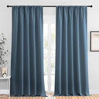 NICETOWN Blackout Curtains for Living Curtains, Smoky Blue, 2 Panels, 52 by 95 by NICETOWN