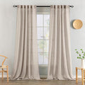 MIULEE Natural Linen Curtains 108 Inches Long 2 Panels by MIULEE