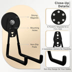 Magnetic Hooks, Heavy Duty Strong Garage Hook (Black, M)