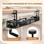 98 Pcs Under Desk Cable Management, 25" No Drill Cable Management