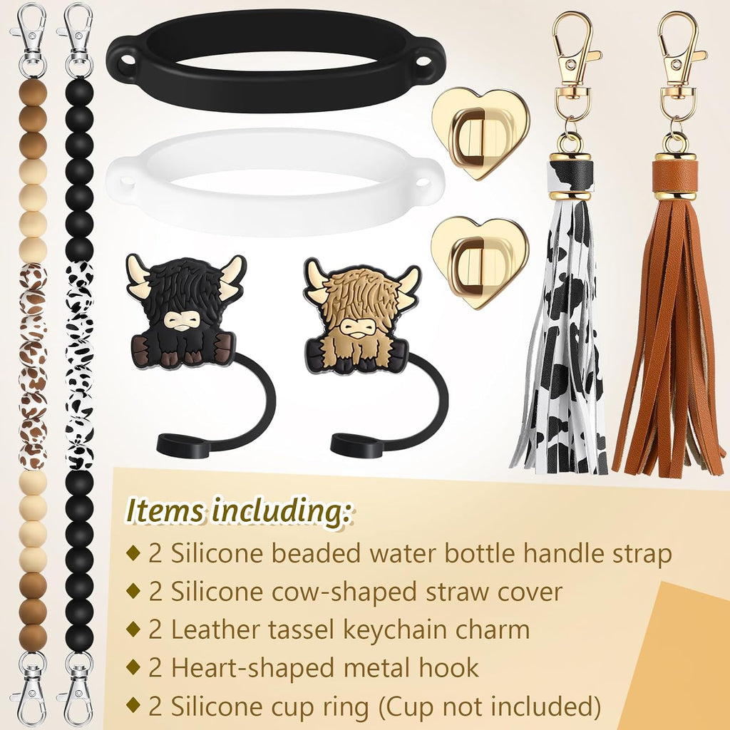 Tondiamo 2 Set Highland Cow Cup Accessories Set, Classic