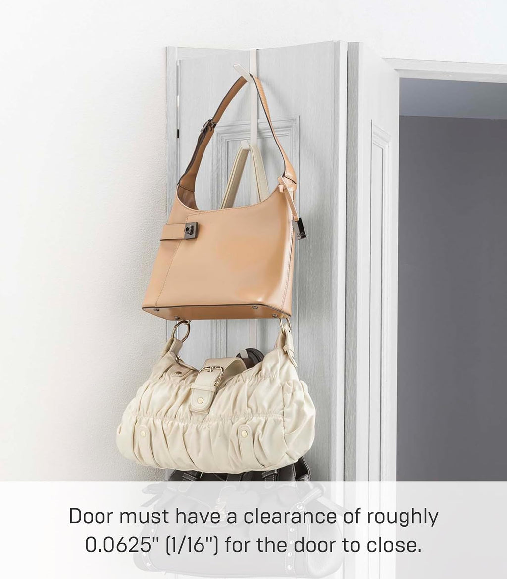 YAMAZAKI Home Over The Door Hooks - Vertical Hanging Coat Rack, Steel, Over-The-Door, No Assembly Req., Fits Doors up to 1.375" Thick