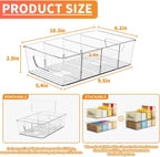 Stackable 6 Pack Snack Organizer for Pantry Shelf,Clear Pantry Organizers and Storage Bins for Fridge,Office,Cupboard,Plastic Pantry Snack Organizer For Breast Milk,Tea Bag,Food Storage Containers